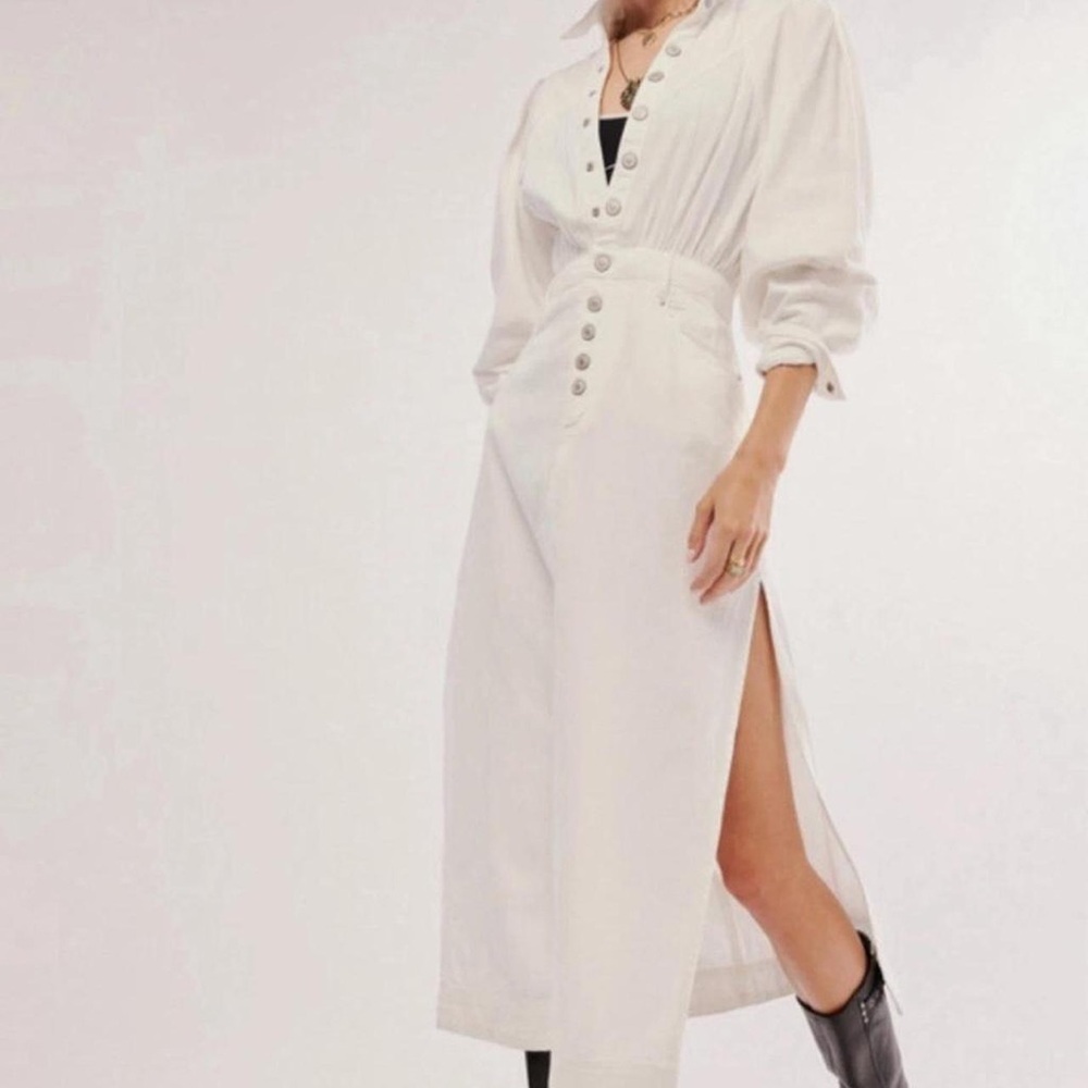 FP Mad Love Denim Slit Mini Dress